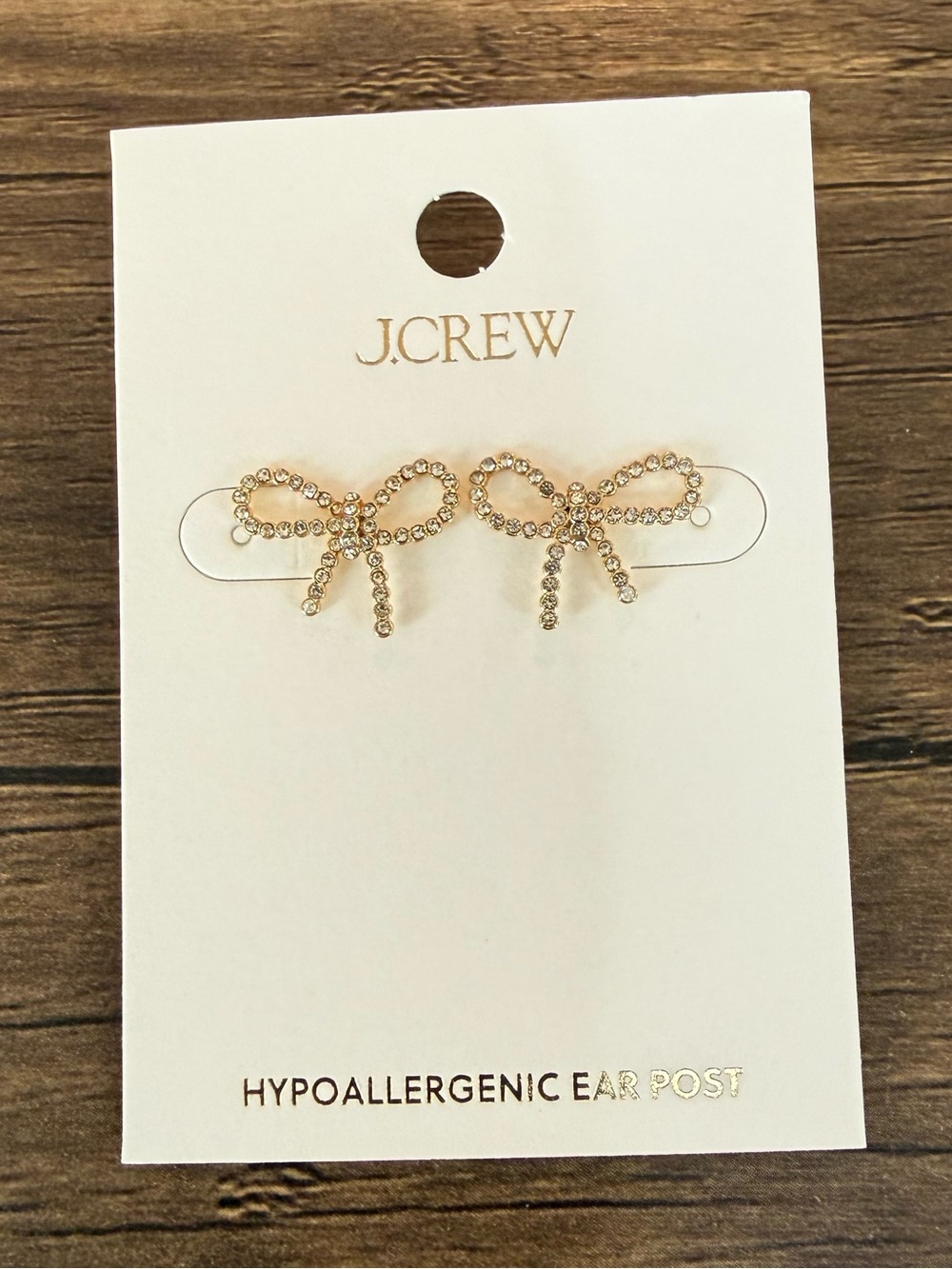 J. Crew Crystal Bow Stud Earrings
